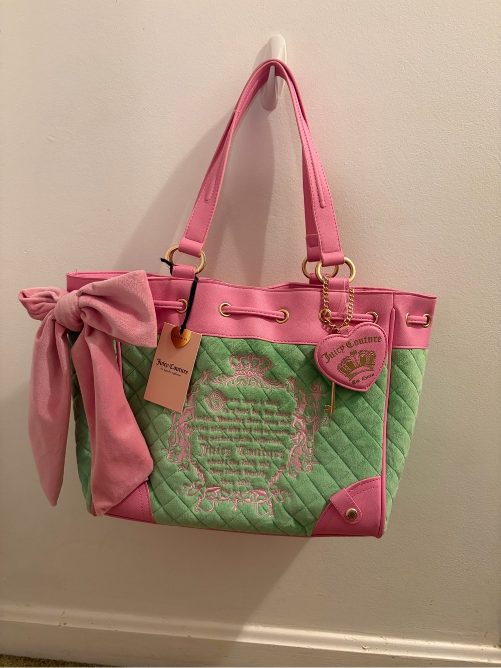 Juicy Couture Pink & Mint Quilted Daydreamer